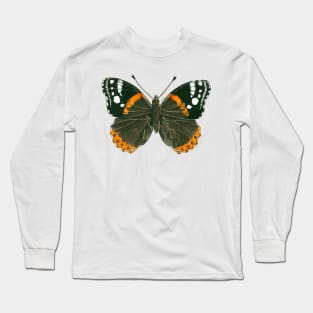 Admiral butterfly ink illustration Long Sleeve T-Shirt